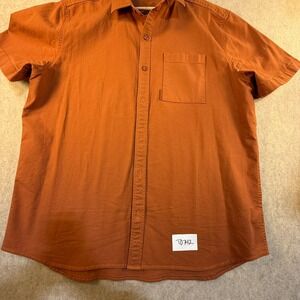 Topo Designs Mens XXL Short Sleeve Button Down Shirt Burnt Orange Rust Cotton